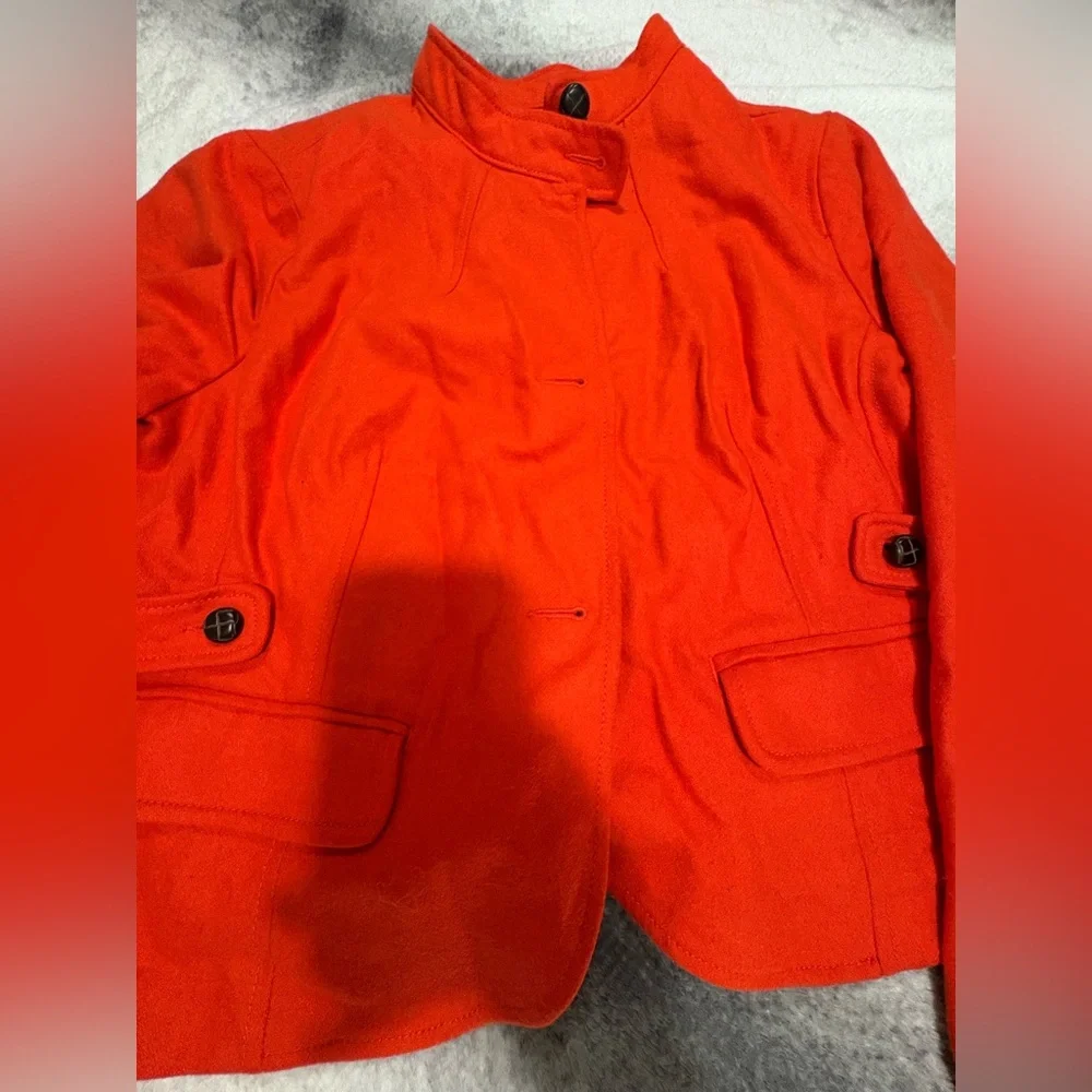 Old Navy Women’s Funnel Neck‎ Military-Style Jacket Coat Bright Orange XL